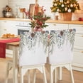 thumbnail image 1 of Winter Christmas Chair Covers Set of 1 Pine Leaves Blue Berry Hazelnut Cotton Chair Back Covers Stretch Removable Washable Slipcovers Protector for Dining Room Kitchen Party Decor, 1 of 5