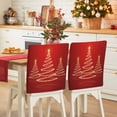 thumbnail image 1 of Winter Christmas Chair Covers Set of 4 Abstract Lights Tree Red Background Chair Back Covers Stretch Removable Washable Slipcovers Protector for Dining Room Kitchen Party Decor, 1 of 5