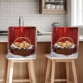 thumbnail image 1 of Winter Christmas Chair Covers Set of 6 Golden Retriever Basket Red Front Door Chair Back Covers Stretch Removable Washable Slipcovers Protector for Dining Room Kitchen Party Decor, 1 of 5