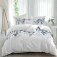 thumbnail image 1 of Winter Christmas Duvet Cover Set King Size, Blue Floral Eucalyptus Leaves 4 Piece Soft Microfiber Bedding Set with 1 Duvet Cover, 1 Flat Sheet, 2 Pillowcases, 1 of 9