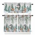 thumbnail image 1 of Winter Christmas Kitchen Curtains and Valances Set, Snowman Squirrel Christmas Tree Berry Rod Pocket Window Valance 18 Inch Window Curtain Panels for Living Room Bedroom Laundry, 27.5x24in, 3 Pieces, 1 of 7
