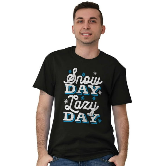 Winter Christmas Lazy Snow Day Men's Graphic T Shirt Tees Brisco Brands S
