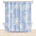 thumbnail image 1 of Winter Christmas Shower Curtain Snowflakes on Light Blue Bathroom Curtain Snow Scene Cool Christmas Holiday Shower Curtain 72x72 Inch Polyester Fabric Waterproof, 1 of 2