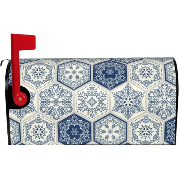 Winter Christmas Snowflake Bohemia Mailbox Covers Magnetic Letter Post Box Cover Mail Wraps Garden Decorations Large Size 25.5 X 21 in