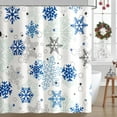 thumbnail image 1 of Winter Christmas Snowflake Shower Curtain Falling Snowflake Waterproof Shower Curtains for Bathroom Decor,72"x72", 1 of 6