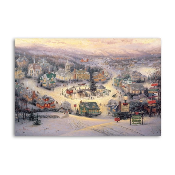 Winter Christmas St. Nicholas Circle Poster Decorative Painting Canvas Wall Art Living Room Posters Bedroom Painting 24x36inch(60x90cm)