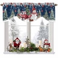 thumbnail image 1 of Winter Christmas Tie Up Valances Curtain, Snowman Truck Christmas Ball Tree Blue Adjustable Rod Pocket Short Window Treatment Tie Up Curtains Valances for Kitchen Living Room Bathroom 54x18 Inches, 1 of 9