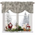 thumbnail image 1 of Winter Christmas Tie Up Valances Curtain, Watercolor Gary Snowflake Adjustable Rod Pocket Short Window Treatment Tie Up Curtains Valances for Kitchen Living Room Bathroom 42x12 Inches, 1 of 9