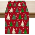 thumbnail image 1 of Winter Christmas Trees Snowflakes Xmas Table Runner Table Decoration for Home Kitchen Dining Holiday Decor 13x90 Inch, 1 of 6