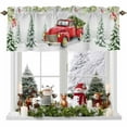 thumbnail image 1 of Winter Christmas Valances for Windows, 42 x 18in, Truck Snowflake Christmas Trees Cardinal Rod Pocket Kitchen Valance Curtain Light Filtering Window Treatments for Living Room Bedroom, 1 Panel, 1 of 7
