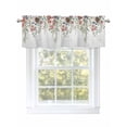 thumbnail image 1 of Winter Christmas Valances for Windows Pine Leaves Berries Hazelnuts Cotton Gray Kitchen Valance Curtain Rod Pocket Small Curtains for Cafe Bathroom Laundry Basement 60" x 18", 1 of 8