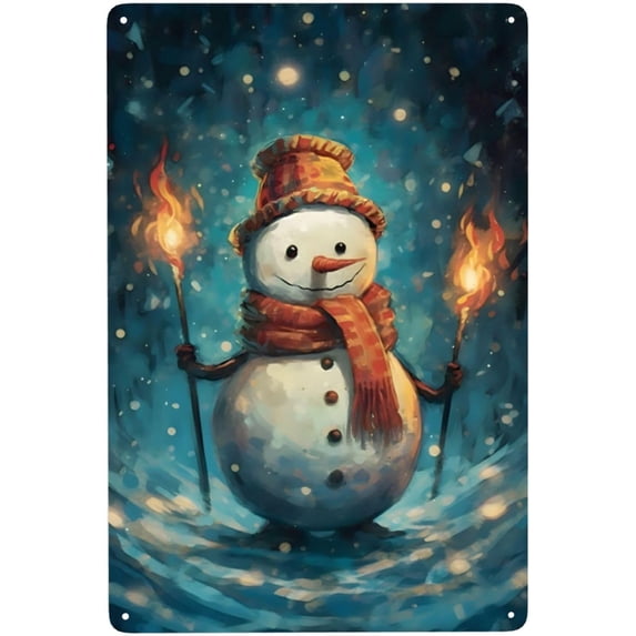 Winter Christmas Vintage Metal Sign 8x12 Inch, Retro Sheet Wall Art For Home Bar Cafe Office Garden Decor, Funny Nostalgic Gift For Men & Women