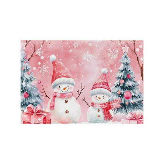 Winter Christmas Xmas Placemats Table Mats for Party Home Kitchen Dining Table Decorations, 12x18 Inches