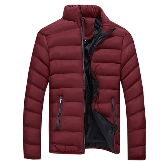 purcolt Winter 2022! Men's Plus Size Winter Thicken Warm Puffer Jacket Packable Lightweight Down Jacket Stand Collar Zipper Bubble Coat Parka Outerwear with Pockets