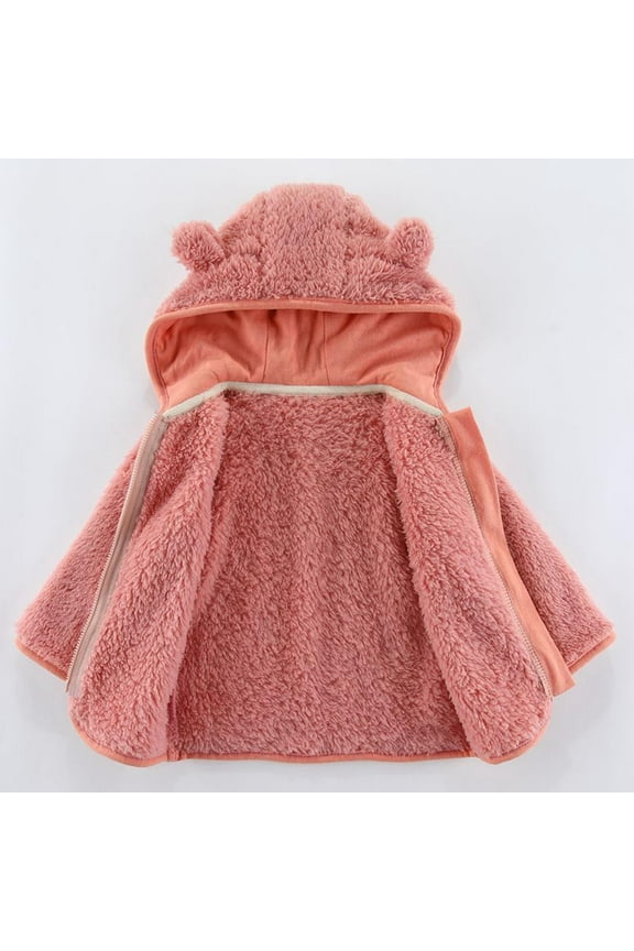Newborn Infant Baby Girls Boys Winter Fleece Jackets Cute Bear Ears Hooded Flannel Coat Toddler Kids Warm Thick Outerwear