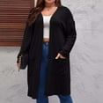thumbnail image 1 of Winter Clearance!Brilliant Jackets for Women Plus Size No Hood Women's Oversized Open Front Hooded Draped Pockets Cardigan Coat Black XXL, 1 of 6