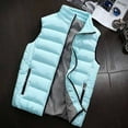 thumbnail image 1 of Winter!Brilliant Puffer Jacket Men No Sleeve Men Winter Coat Padded Vest Warm Hooded Thick Vest Tops Jacket Blue XXXXXL, 1 of 6
