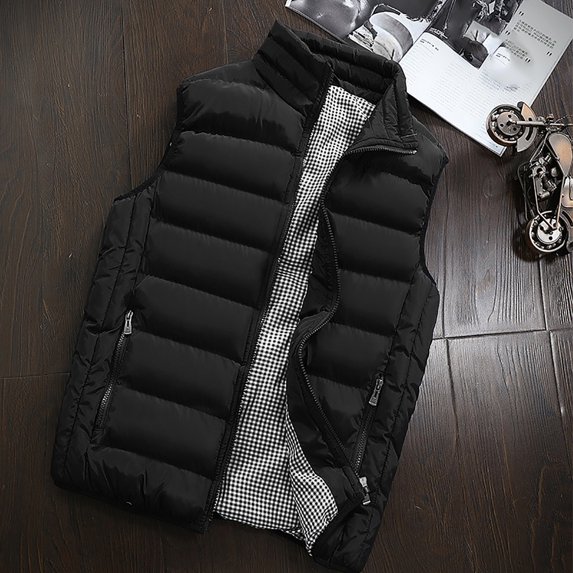 Winter Clearance!Brilliant Puffer Jacket Men No Sleeve Men Winter Coat Padded Vest Warm Hooded Thick Vest Tops Jacket