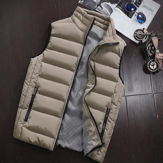 Winter Clearance!Brilliant Puffer Jacket Men No Sleeve Men Winter Coat Padded Vest Warm Hooded Thick Vest Tops Jacket