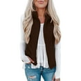thumbnail image 1 of Winter Clearance!Brilliant Women Winter Warm Jacket Stand Collar Casual Sleeveless Zip Up Versatile Top Polar Fleece Coats Brown XL, 1 of 7
