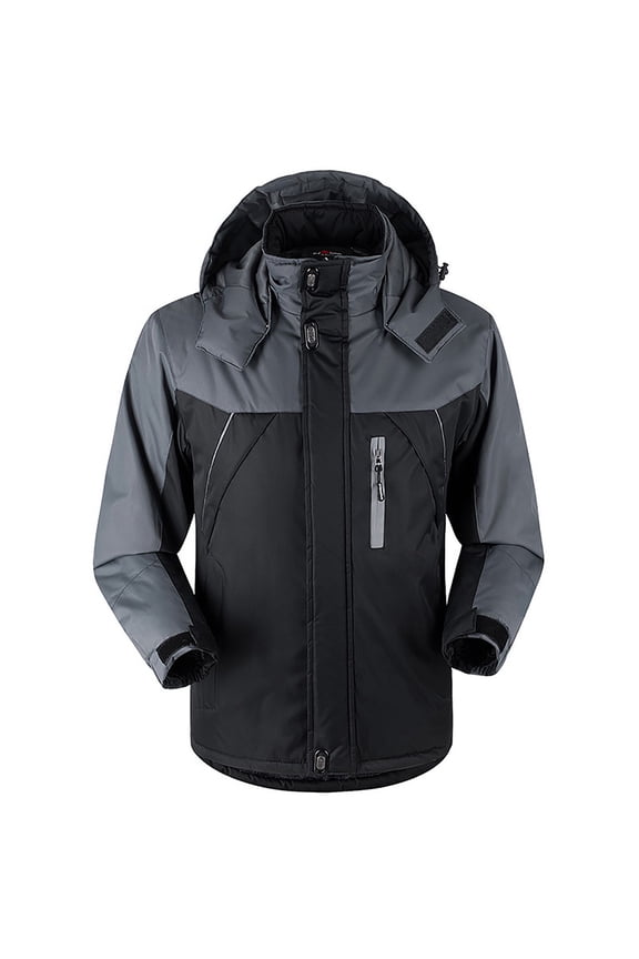 Zpanxa Womens Ski Jacket 3 in 1 Waterproof Winter Jacket Snow Jacket Windproof Hooded with Inner Warm Fleece Coat Men's Mountain Waterproof Ski Snow Jacket Black XL