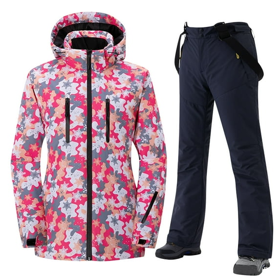 Women's Winter Unisex Gradient Ski Suit Set Windproof Waterproof Thickened And Warm Single And Double Board Skiing Equipment