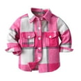 thumbnail image 1 of Winter Clearance Deals! Zpanxa Baby Boy Girl Jacket Toddler Flannel Shirt Jacket Plaid Long Sleeve Shacket Fall Shirt Coat Outwear Hot Pink 2-3 Years, 1 of 7