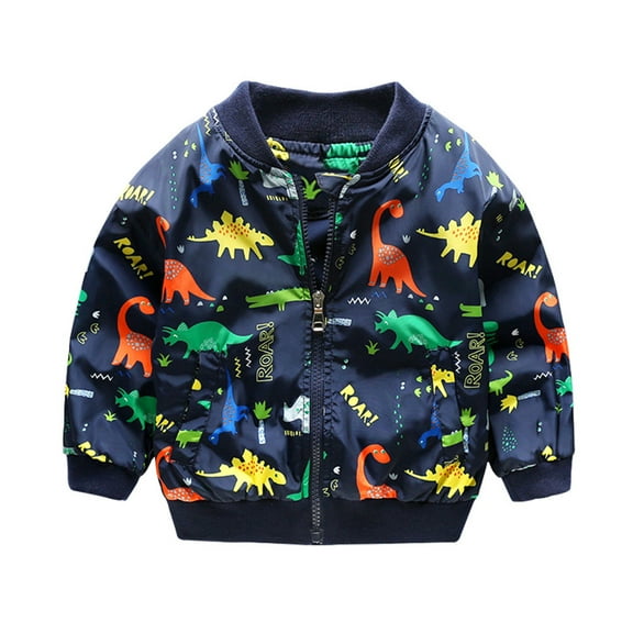 Zpanxa Winter Coats for Boys Girls Jacket Cute Dinosaur Outerwear Coat Children Clothing Blue 3 Years