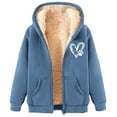 thumbnail image 1 of purcolt Women's Sherpa Lined Hooded Sweatshirt Full Zip Up Winter Warm Hoodie Comfy Hooded Fleece Jacket with Pockets, 1 of 4