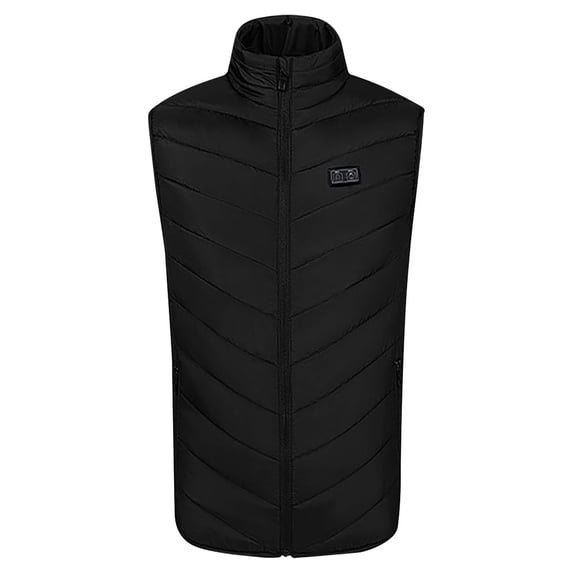 pstuiky Heated Vest, Unisex Version Zipper Dual Control 15-Zone Heating Padded Jacket Heating Vest USB Rechargeable Stand-Up Collar Vest Leisure Black M