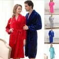 thumbnail image 1 of Winter Clearance Sale! pstuiky Robe, Unisex Regular Winter Warm Homewear Flannel Robe Bathrobe Long Pajamas Plush Robe Leisure Red #2 XL, 1 of 4