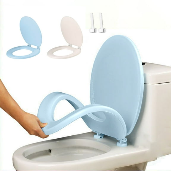 Winter karymi Toilet Seat Durables Round Toilet Seat Soft Comfort with Quick Release and Quick Attach Plastic Toilet Seat with Soft Easy Install and Clean Party Decor Today