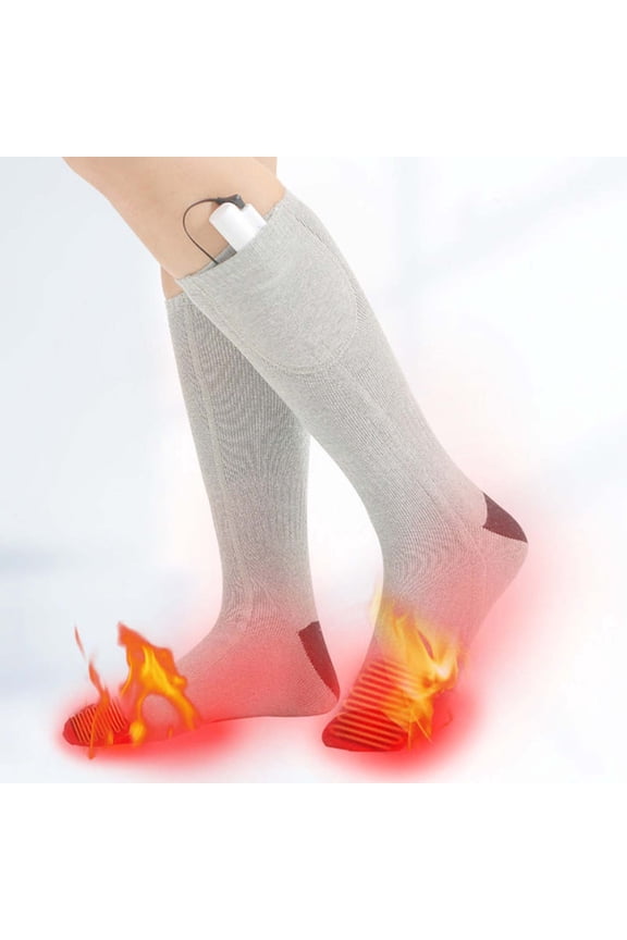 Winter TMOYZQ Heated Socks, Electric Rechargeable Battery Heated Socks for Men Women, USB Charging Washable Winter Outdoor Warm Thermal Socks Thickened Heating Socks Foot Warmer