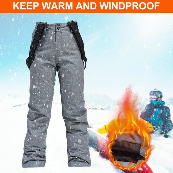 TMOYZQ Men's and Women's Plus Size Insulated Waterproof Ski Bib Overalls Thick Warm Winter Snowboard Pants Ripstop Windproof Ski Pants Outdoor Snow Suit Trousers