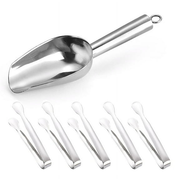 Winter Clearance! Uhuya Ice Scoop for Freezer Stainless Steel Ice Scoop Heavy Duty Small Metal Candy Cream Kitchen Scoop for Home Wedding Bucket Food Sugar Coffee Beans Bar White