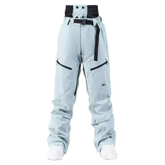 Winter ClearanceSki Bib Pants Men's and Women's Snowboard Winter Windproof Warm Denim Ski Pants Jumpsuit Ski Pants Light Blue