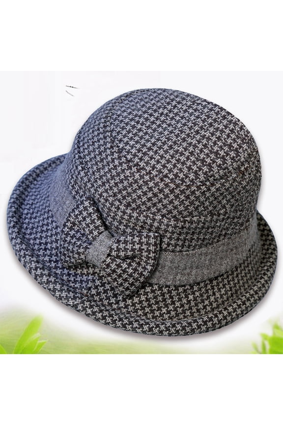 Winter Cloche Bucket Hat for Women Wool Elegant Dress 1920s Vintage Fedora