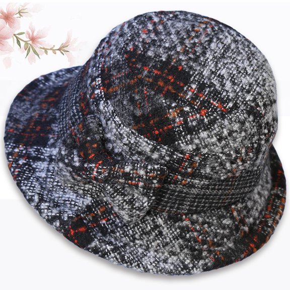 Winter Cloche Bucket Hat for Women Wool Elegant Dress 1920s Vintage Fedora