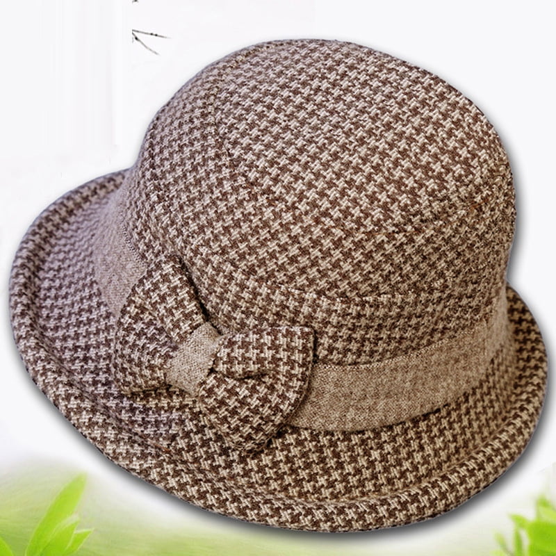 Winter Cloche Bucket Hat for Women Wool Elegant Dress 1920s  display picture 3