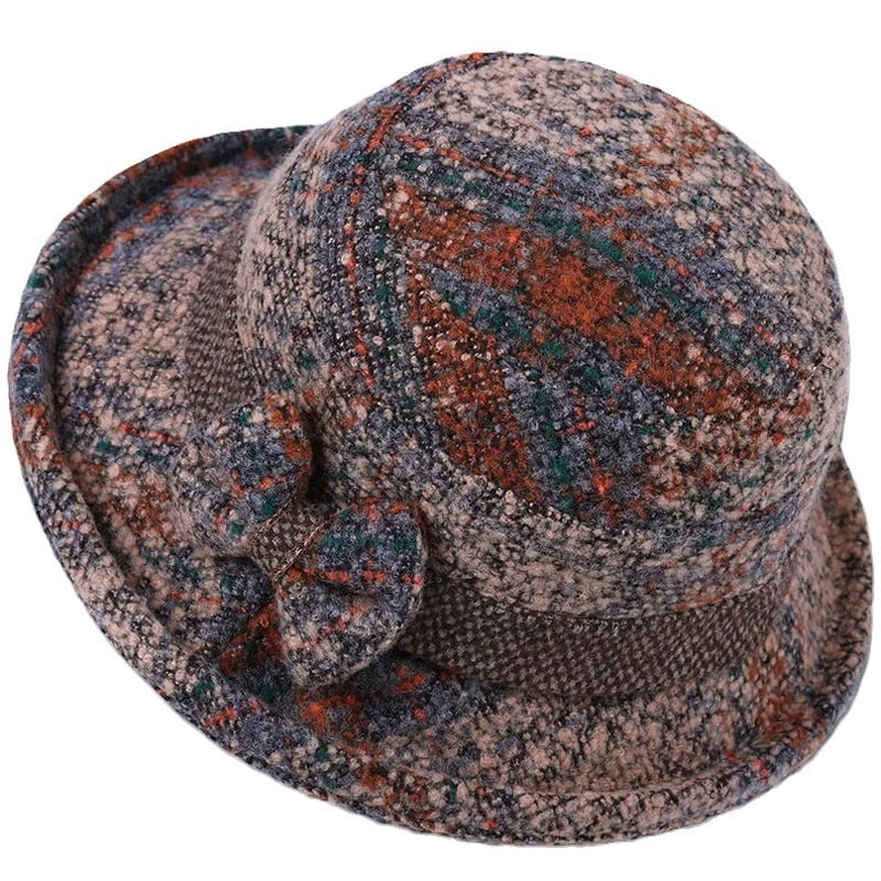 4797 Winter Cloche 100% Wool Bucket Hat Elegant Dress 1920s Vintage Fedora Winter Cloche Bucket Hat for Women Wool Elegant Dress 1920s  main image 4