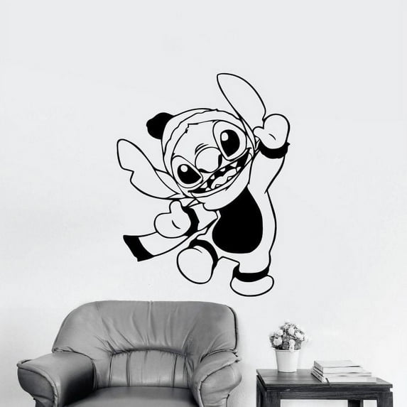Winter Clothes Cute Lilo and Stitch Disney Cartoon Wall Sticker Art Decal for Boys Girls Room Bedroom Kindergarten Nursery House Fun Home Decors Stickers Wall Art Vinyl Decoration Size (10x8 inch)