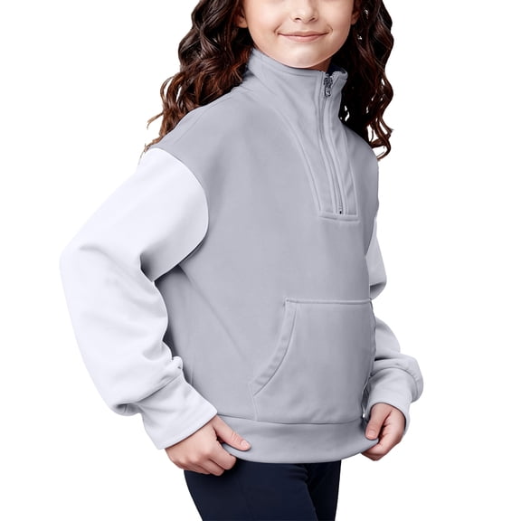 Winter Clothes for Girls Size 7-8 Girls Half Zip Up Sweatshirt Long Sleeve Cropped Pullover Sweatshirt Fall Cute Clothes for Girls Fashion Winter Sweatshirts