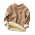 thumbnail image 1 of Winter Clothes Toddler Kids Baby Boys Girls Thick Lined Striped Shirts High Collar Soft Tops T Shirt Unisex Pullover Winter Warm Sweatshirt(Size:2-3 Years), 1 of 4