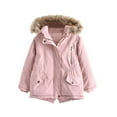 thumbnail image 1 of Winter Clothes for Girls 3-14 Years Sherpa Fleece Lined Heavyweight Jacket Hooded Windbreaker Thick Warm Parka Coats (5 Years, Pink), 1 of 7