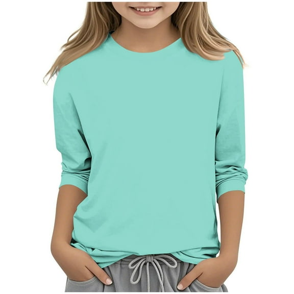 Winter Clothes for Girls Size 7-8 Girls Oversized Sweatshirt Long Sleeve Crewneck Kids Lightweight Cute Pullover Tops 5-14 Years