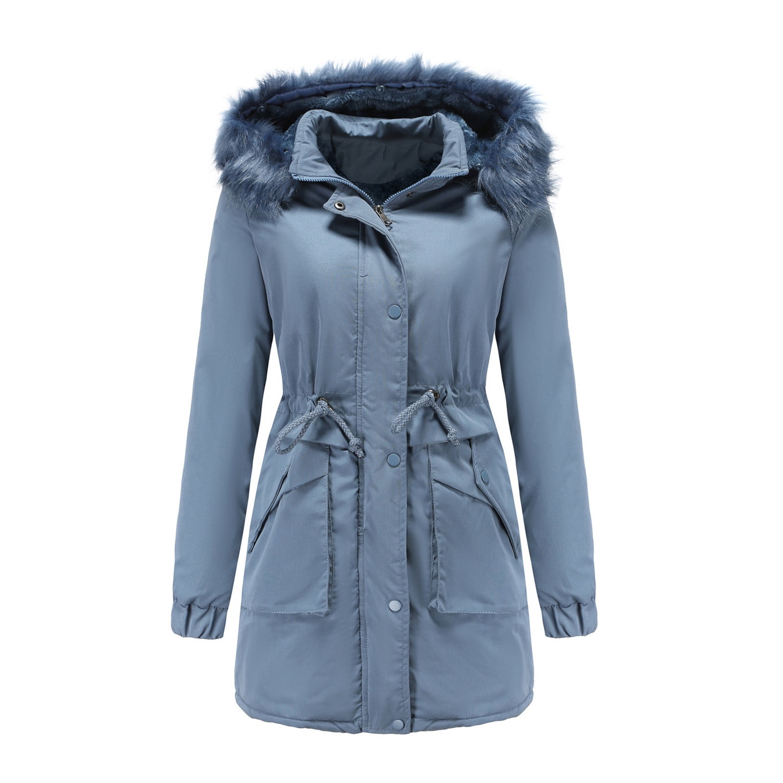 Winter Clothes for Women Shaggy Sherpa Warm Coats Cold Weather Parka Jacket  Casual Plus Size Fur Hood Tunic Outwear 