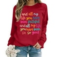 thumbnail image 1 of Winter Clothing for Women Women Oversize Sweatshirts Long Sleeve Crewneck Letter Printed Lightweight Loose Sweatshirts Blouse Top Athletic Jacket with Hoodie Apparel Short Extra Long Sweatshirt Red L, 1 of 7