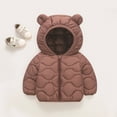 thumbnail image 1 of Baby Winter Coat Little Boys Girls Puffer Coat Cute Bear Ears with Hoods Thicken Windproof Zipper Warm Outwear for Baby Boys Toddler Girls Fall Jacket Baby Clothes 4-5 Years, 1 of 4