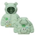 thumbnail image 1 of Winter Coat for Boys Warm Puffer Jackets Kids Cartoon Print Full-Zip Long Sleeve Lightweight Kids Warm Winter Coat Outerwear Warm Bear Hooded Outdoor Coats Fall Jacket for Girls 4-5 Years, 1 of 5