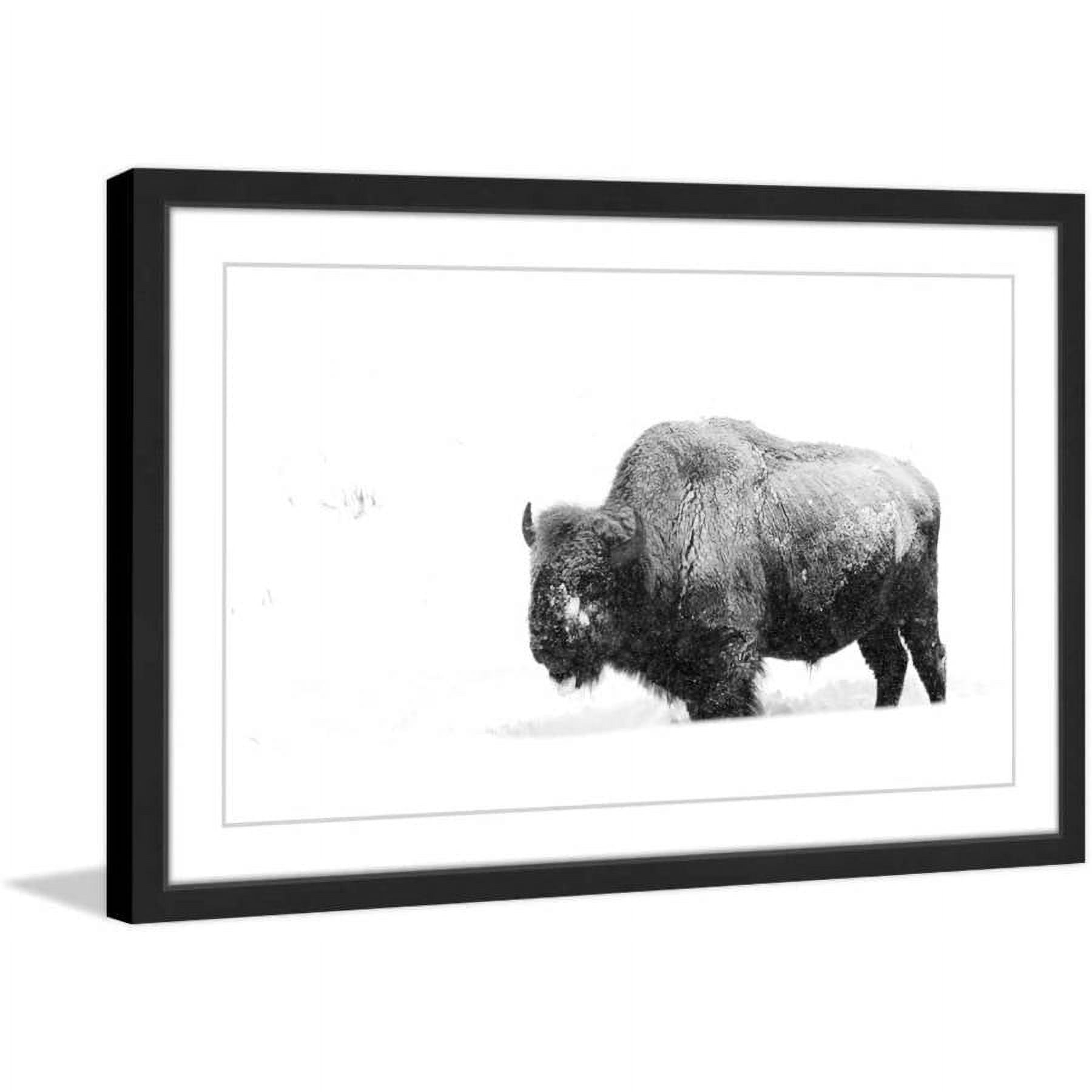 Winter Coat Black and White Framed Canvas Print